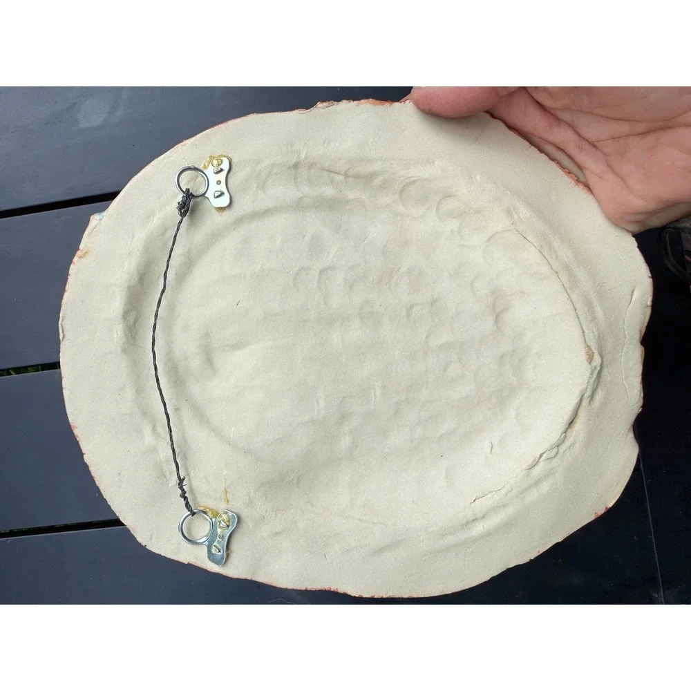 Handmade artisan Ceramic Flower Relief Wall Plaque by Meliha